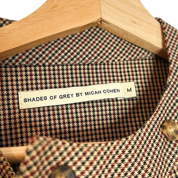 Shades of Grey by Micah Cohen Houndstooth Designer Med Tan Dress Prairie Modest - Picture 5 of 16